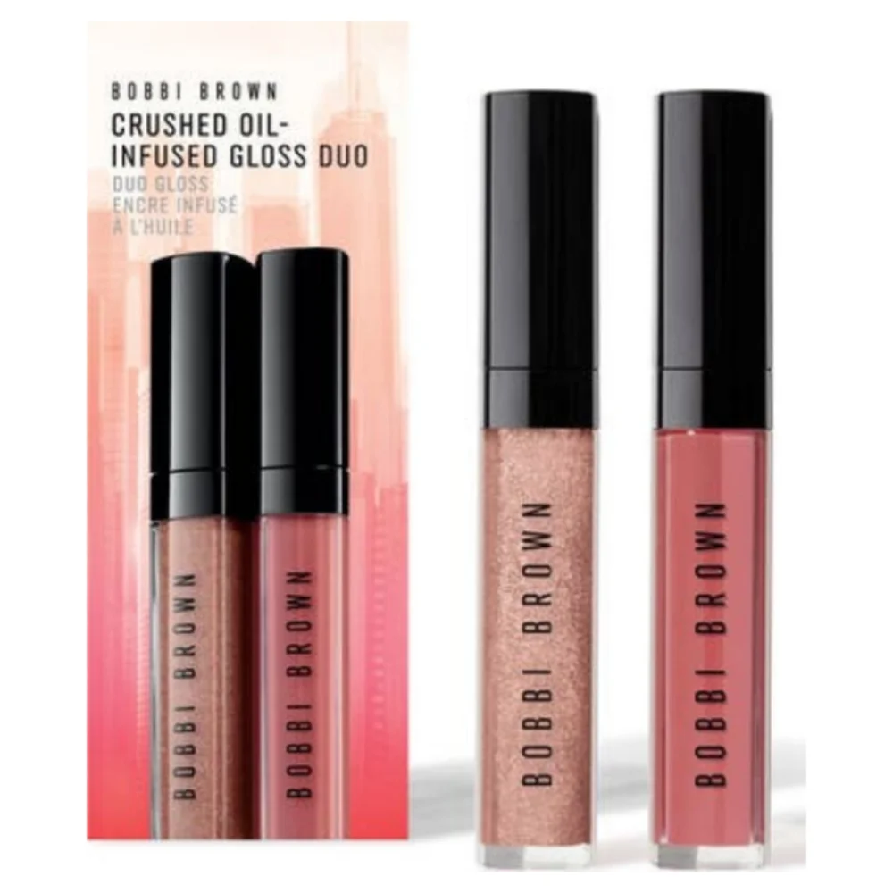 Bobbi Brown Lip Oil Duo - Bare Sparkle (Baby Pink Sparkle Shimmer)& New Romantic